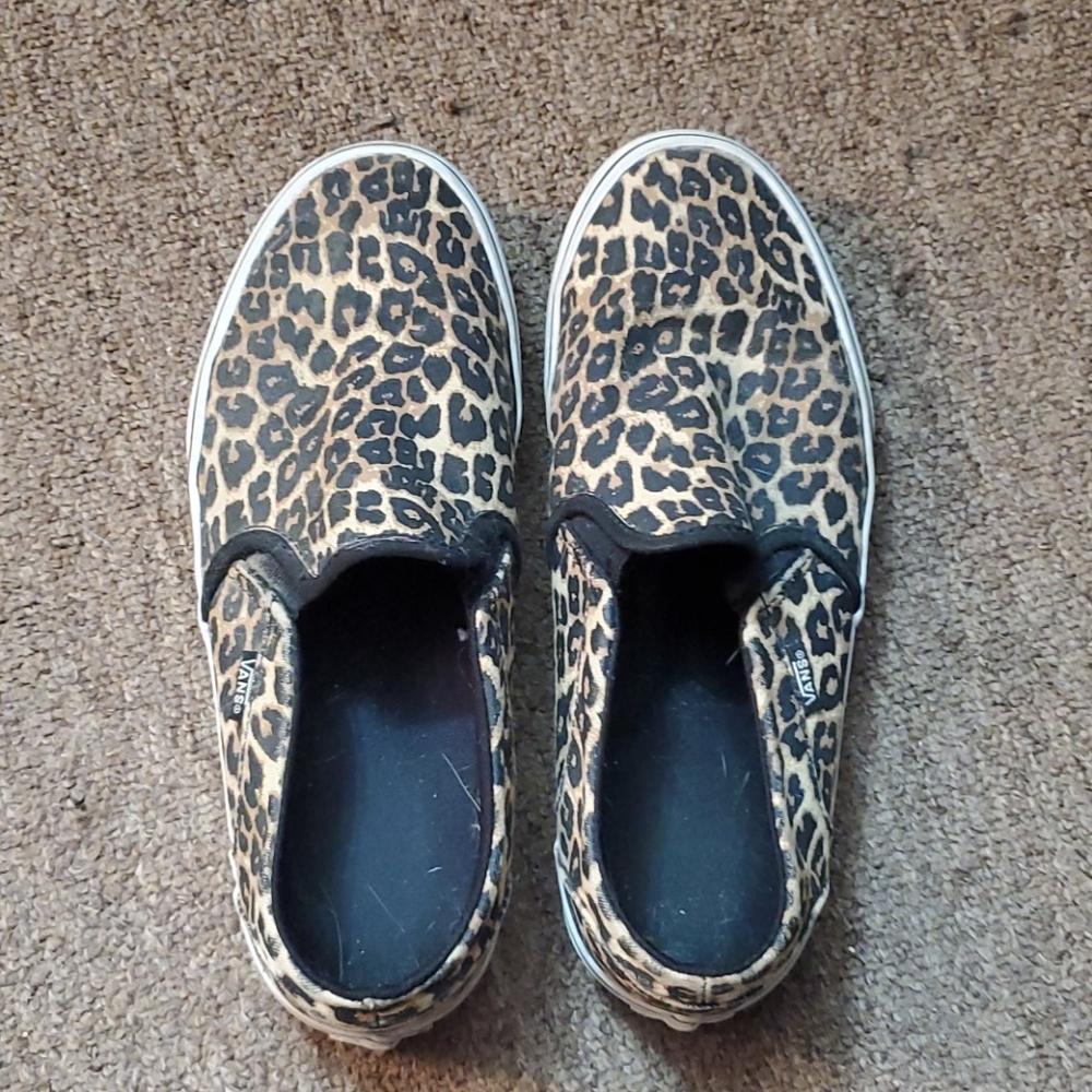 Cheetah Print Slip On Vans